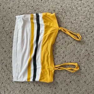 Yellow, white, and black crop tank top from SHEIN! Size small&adjustable straps!